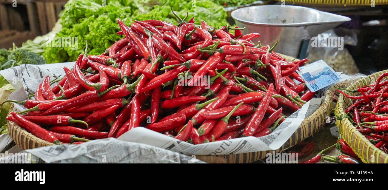 Red chili peppers for sale at Beringharjo Market (Pasar Beringharjo