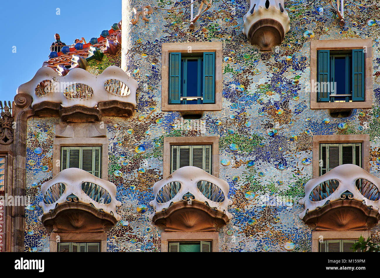 Barcelona, Spain - October 28, 2015: Casa Batllo facade details in Barcelona, Spain Stock Photo