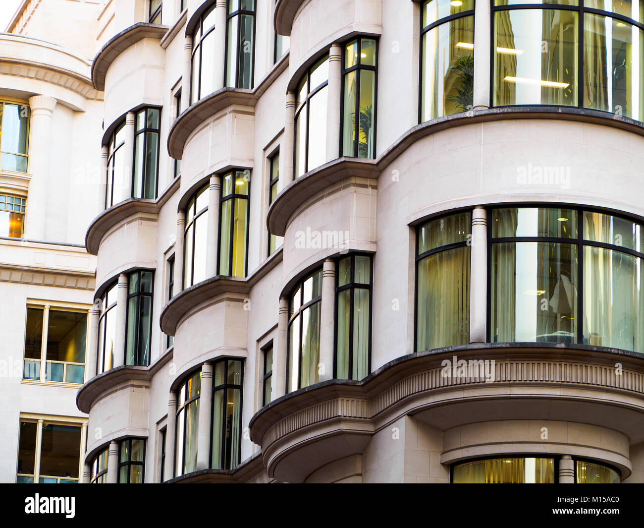 Apartment house facade detail in the City of London - London, England Stock Photo