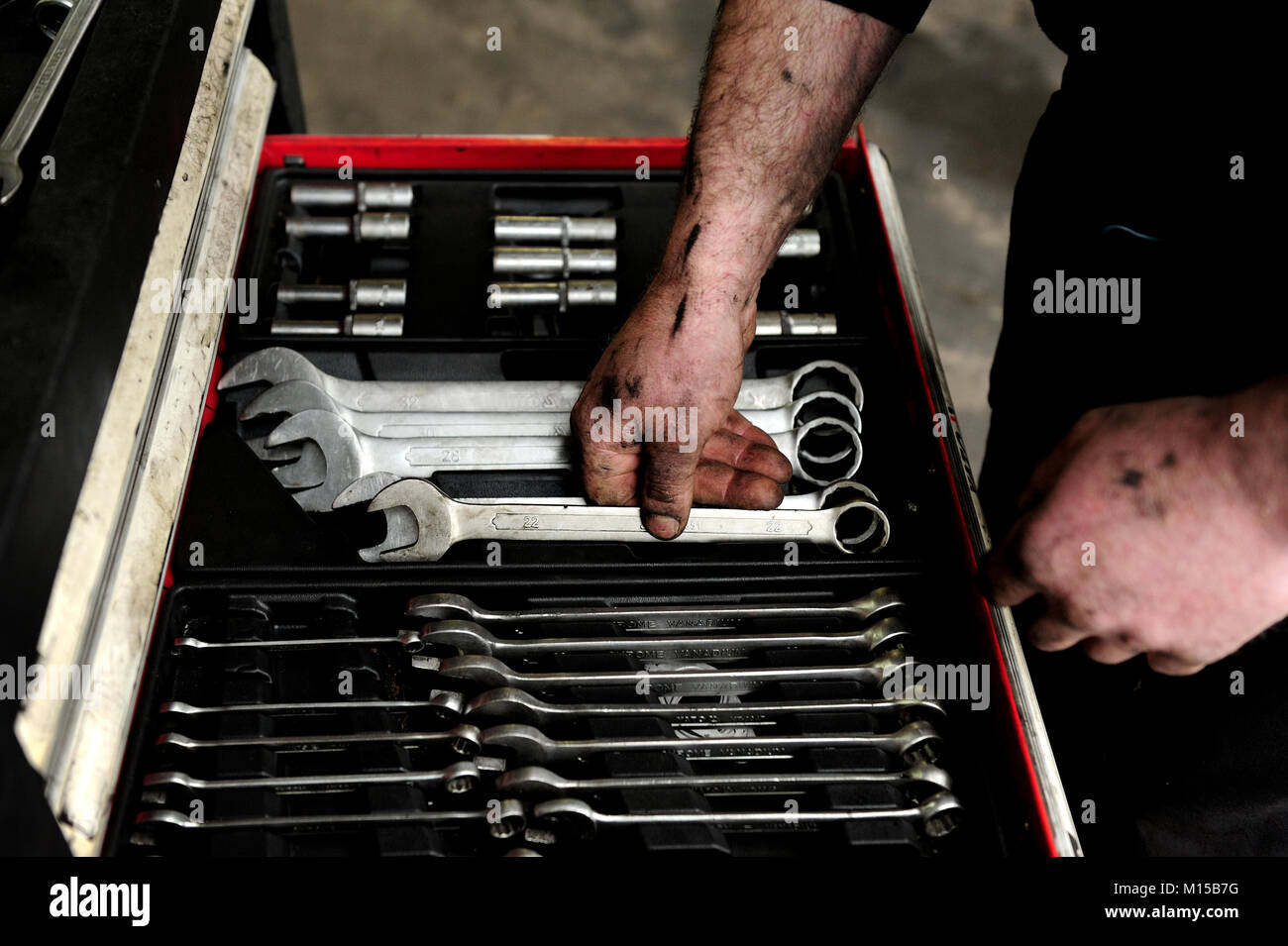 mechanic, hand, keys, work, heavy, dirty, automotive, industrial, safety, hygiene