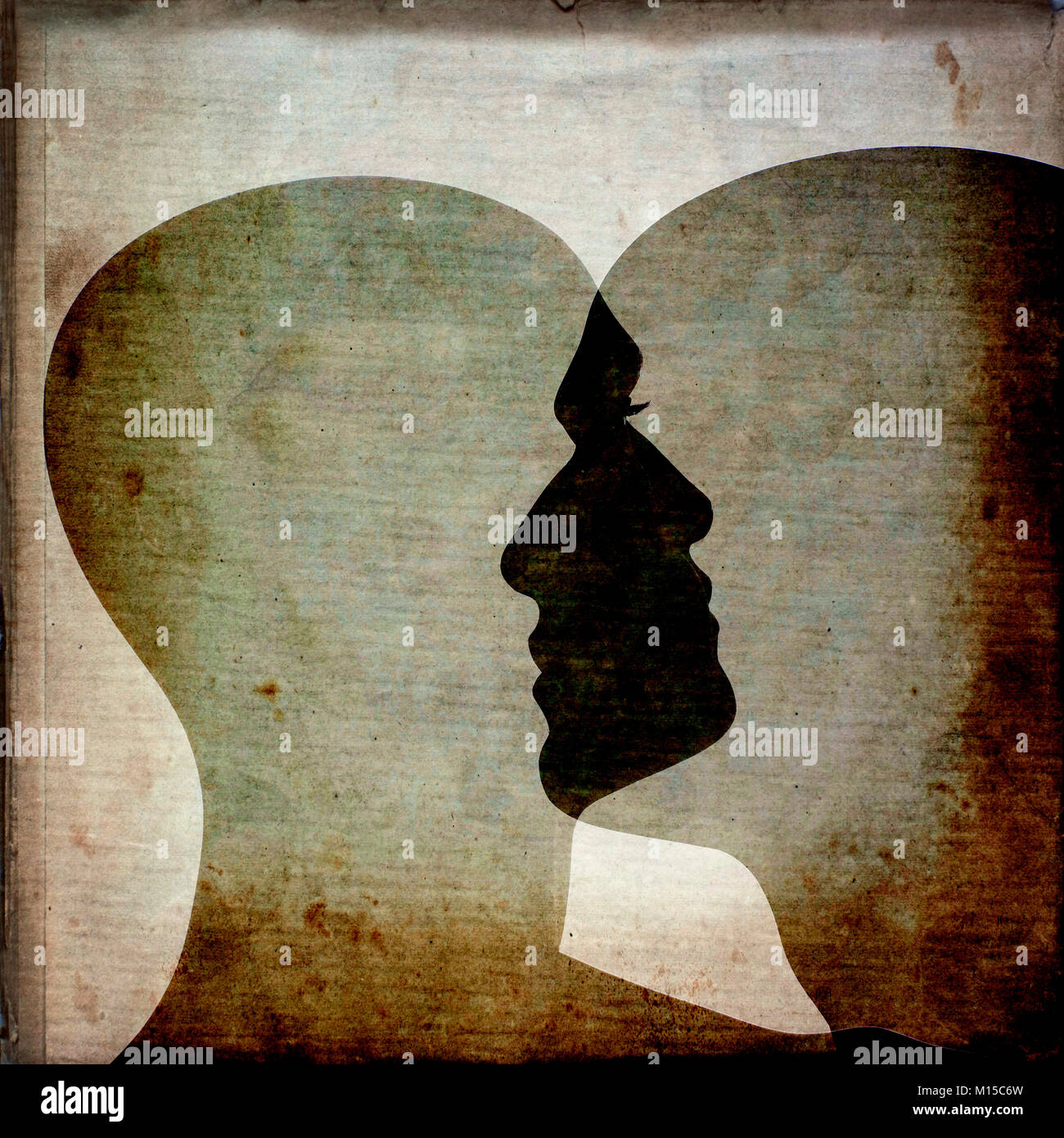 Illustration human bust silhouette hi-res stock photography and