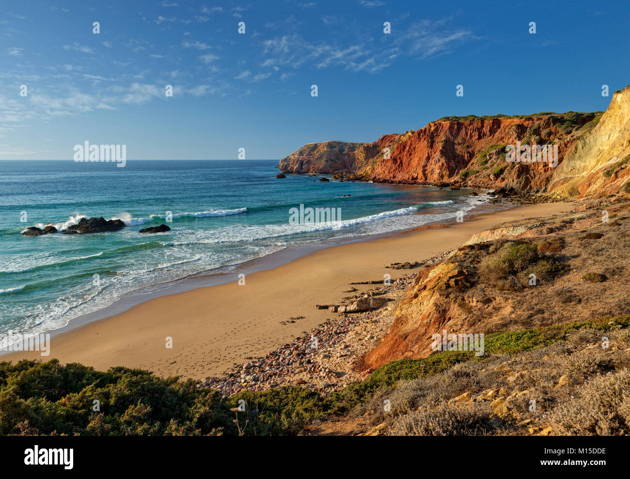 Praia do Amado, on the Costa Vicentina in the Algarve. Stock Photo