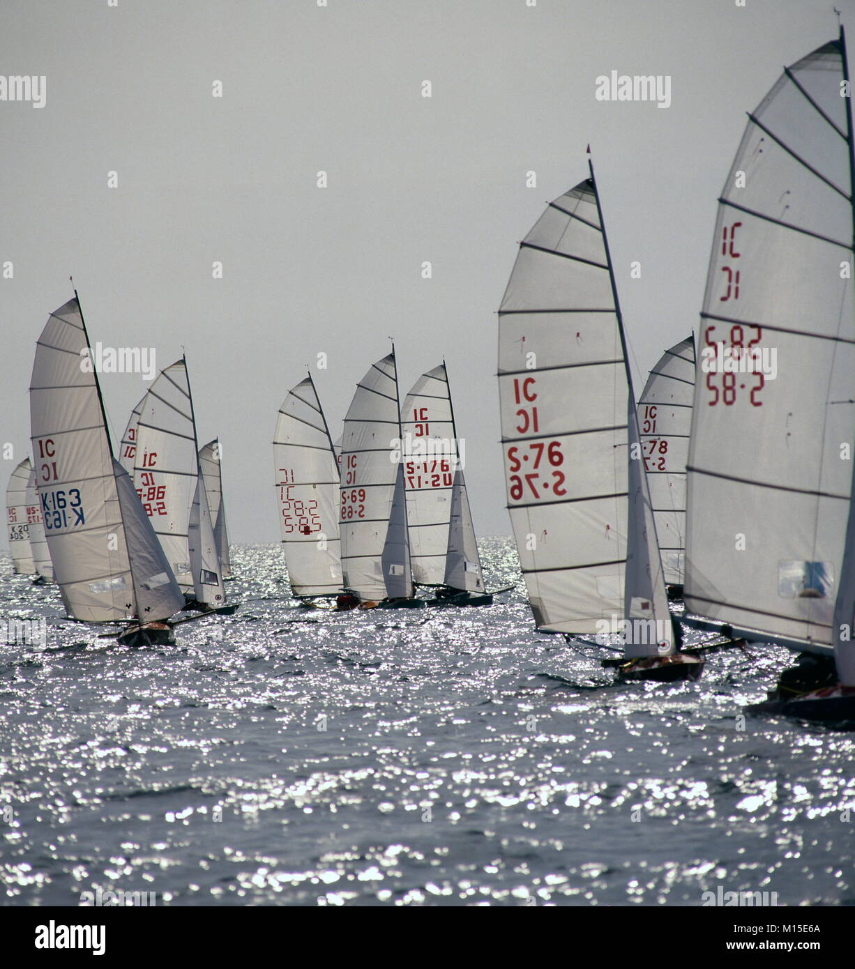 AUGUST, 1987. PLYMOUTH, ENGLAND. WORLD CHAMPIONSHIP INTERNATIONAL SAILING
