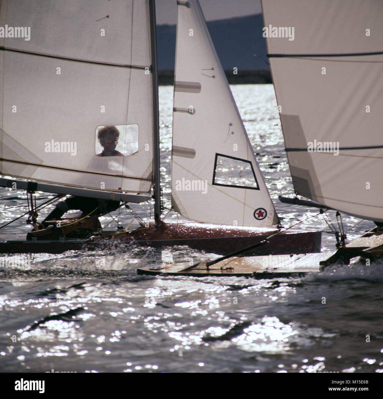AUGUST, 1987. PLYMOUTH, ENGLAND. WORLD CHAMPIONSHIP INTERNATIONAL SAILING