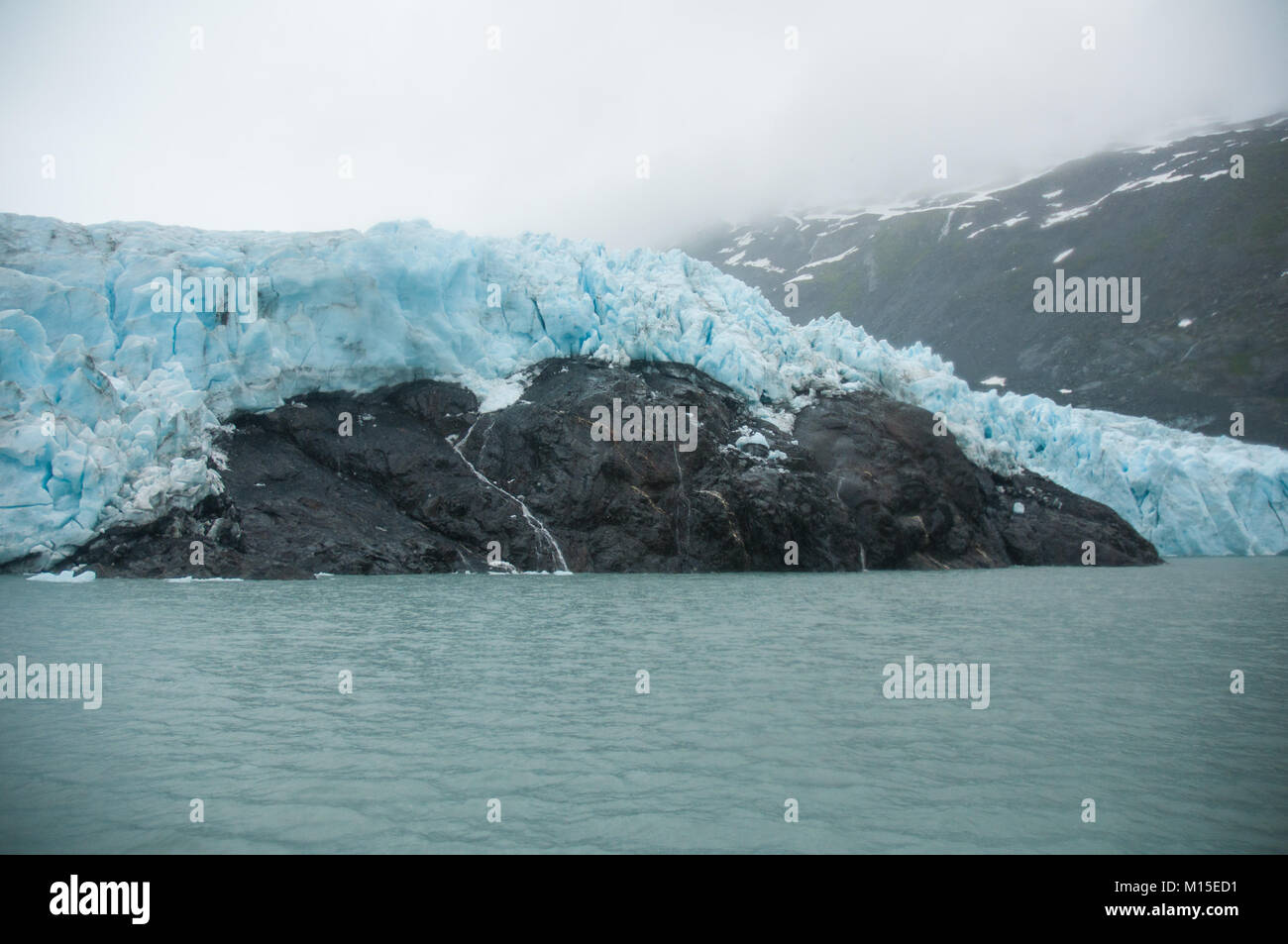 Portage Glacier as seen from lake Stock Photo