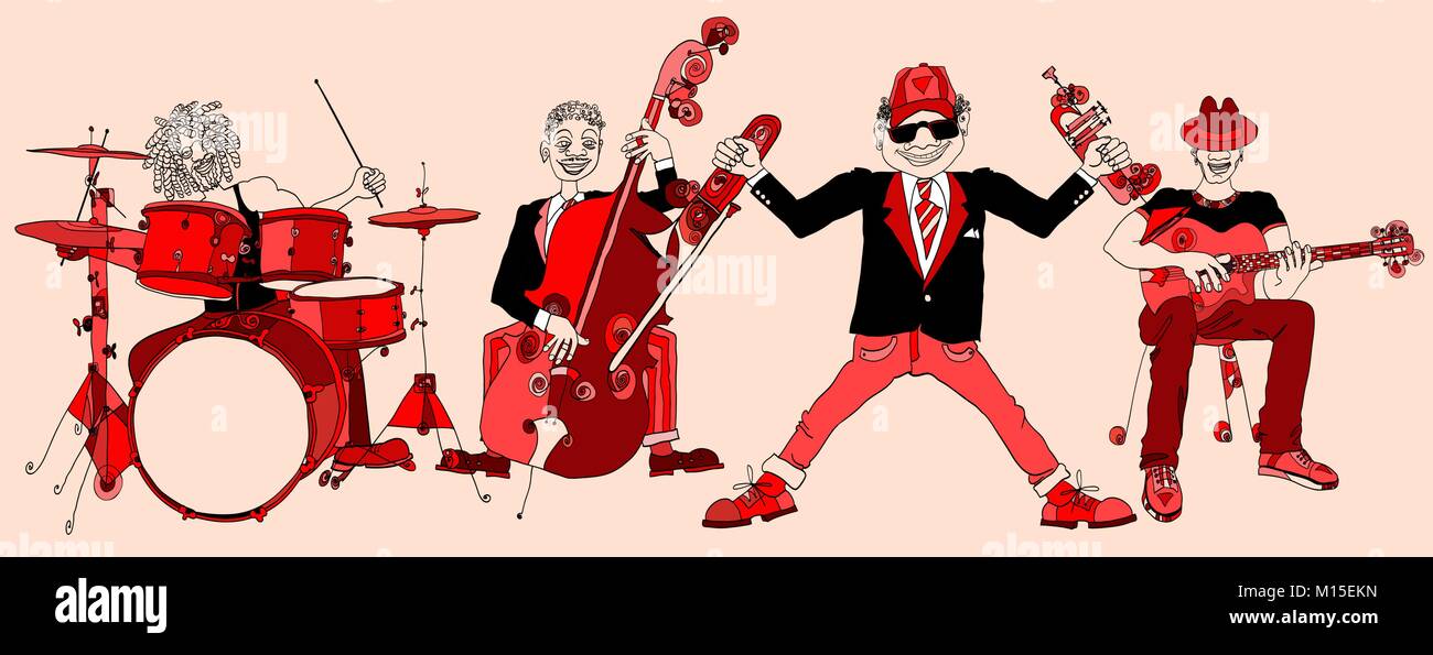 Vector illustration of a Jazz band Stock Vector Image & Art - Alamy