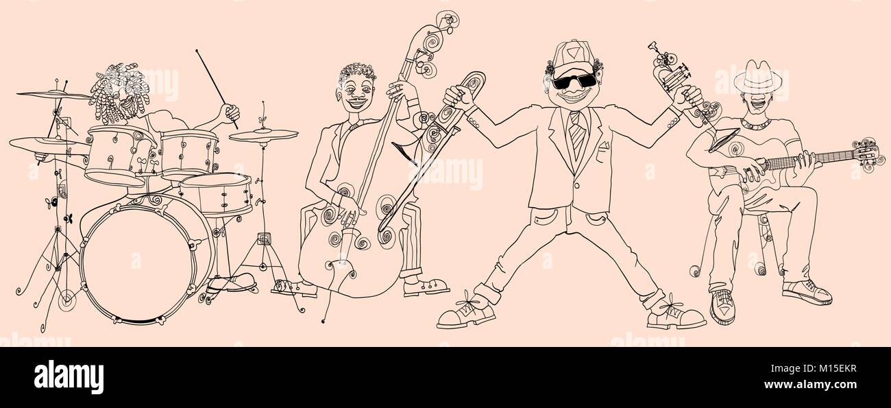 Vector illustration of a Jazz band Stock Vector Image & Art - Alamy