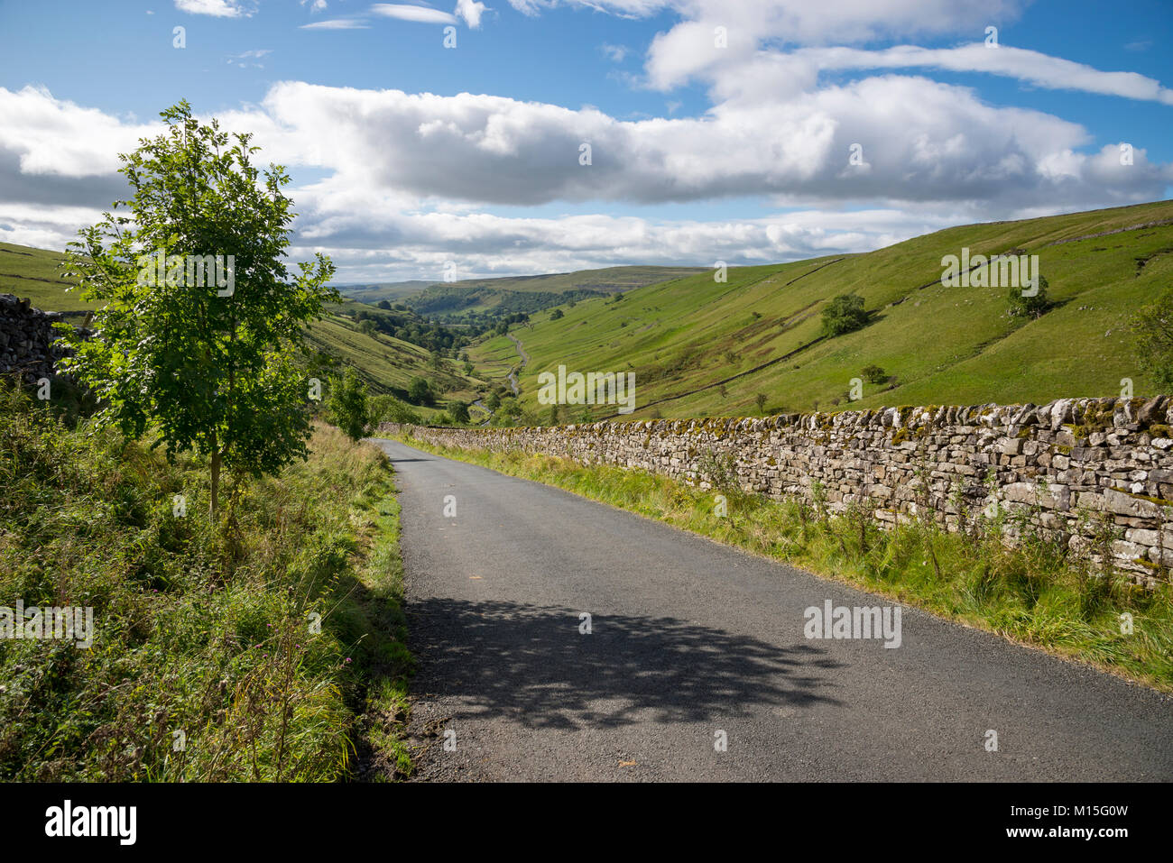 Country road near Kettlewell in the Yorkshire Dales, England. Stock Photo