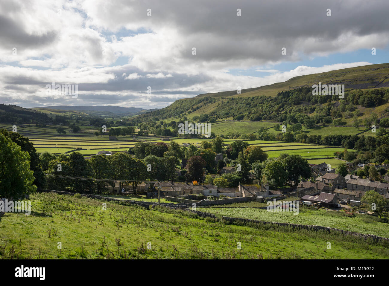 The village of Kettlewell in Upper Wharfedale, North Yorkshire, England. Stock Photo
