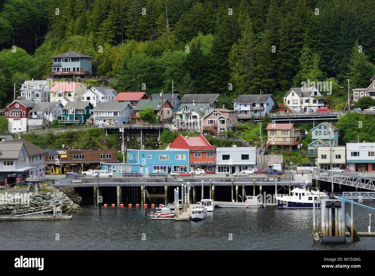 View of Water Street, Ketchikan, Alaska Stock Photo - Alamy