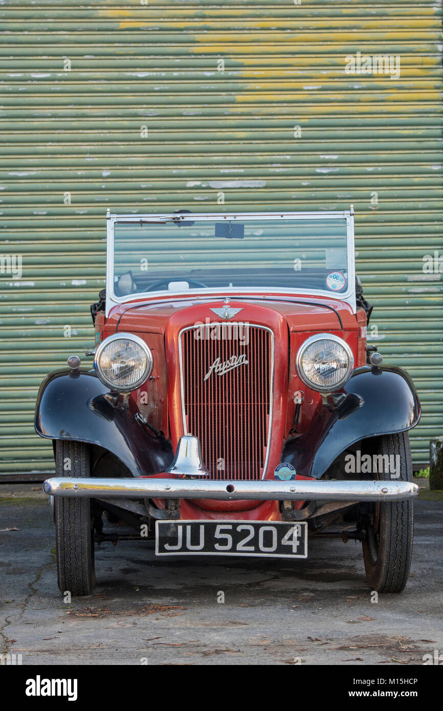 Vintage 1934 Austin Clifton car at Bicester heritage centre. Bicester, Oxfordshire, England Stock Photo
