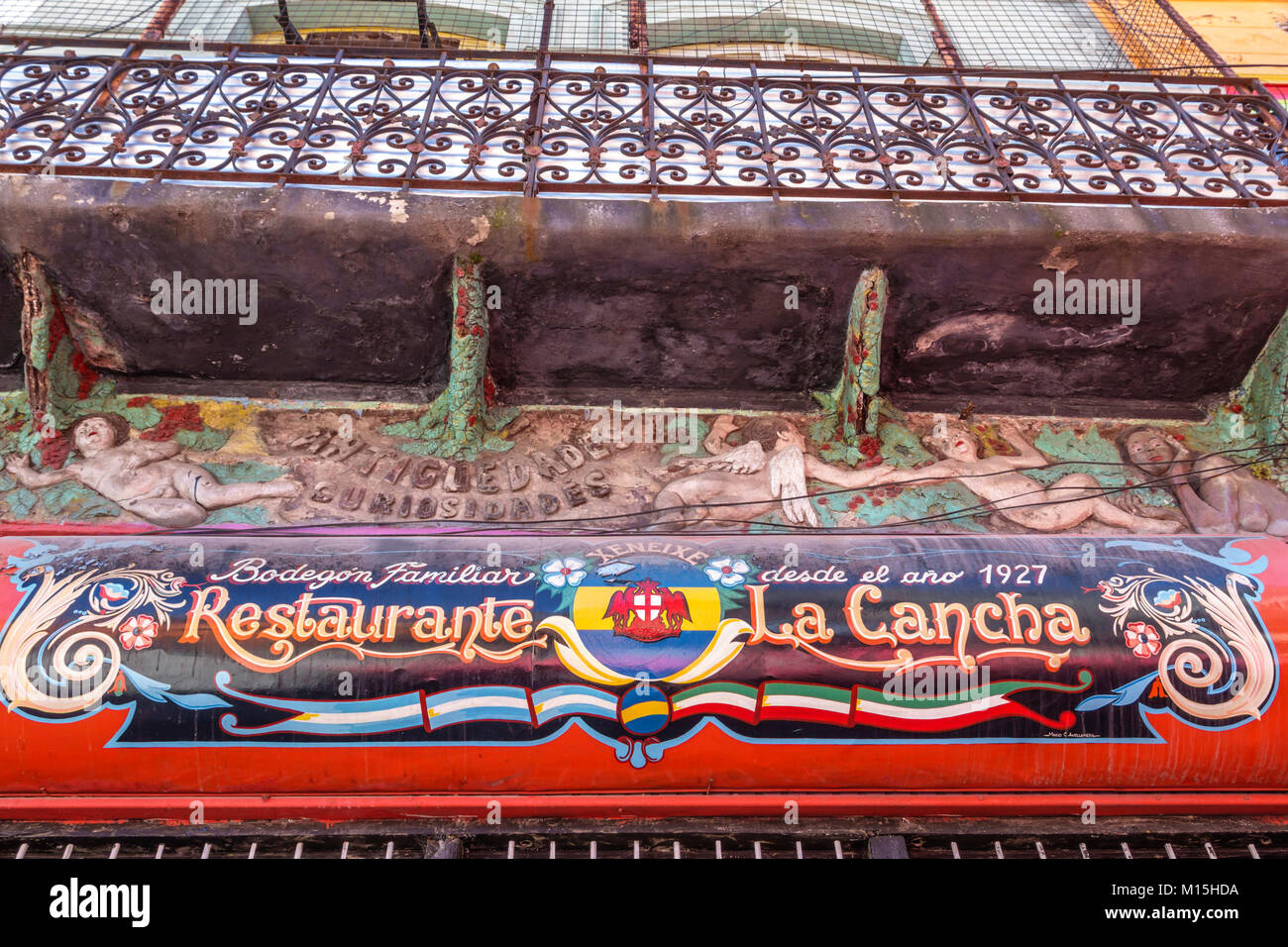 Buenos Aires Argentina,Caminito Barrio de la Boca,street museum,historic immigrant neighborhood,La Cancha,restaurant restaurants food dining cafe cafe Stock Photo