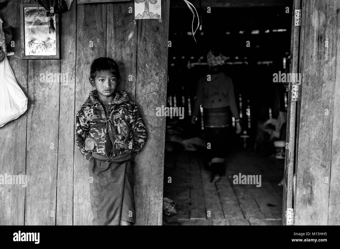 KENGTUNG, MYANMAR - NOVEMBER, 2016: the hills near Keng Tung are populated by tribal villages of different traditions and etnicity. Stock Photo