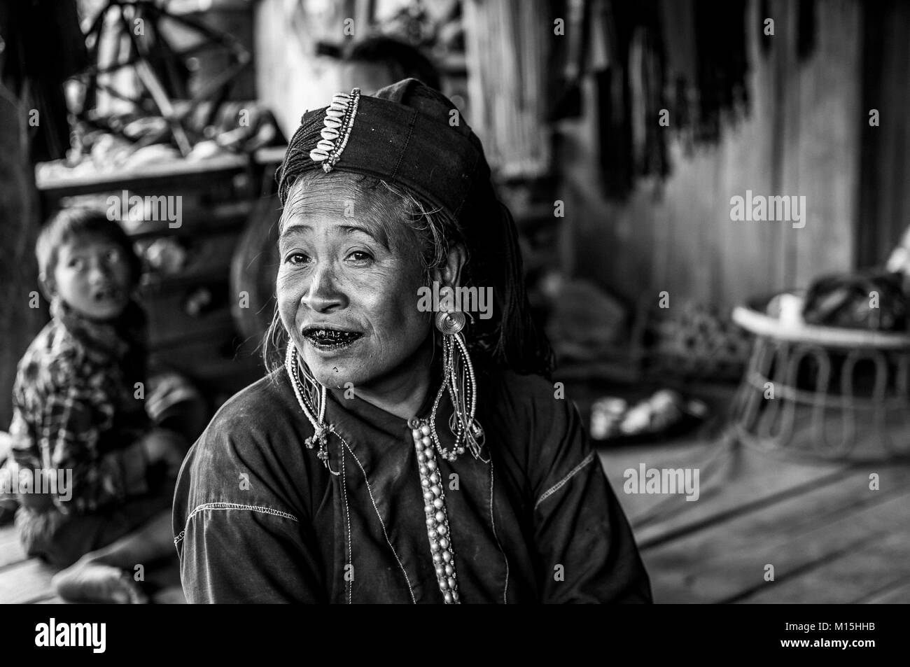 KENGTUNG, MYANMAR - NOVEMBER, 2016: the hills near Keng Tung are populated by tribal villages of different traditions and etnicity. Stock Photo