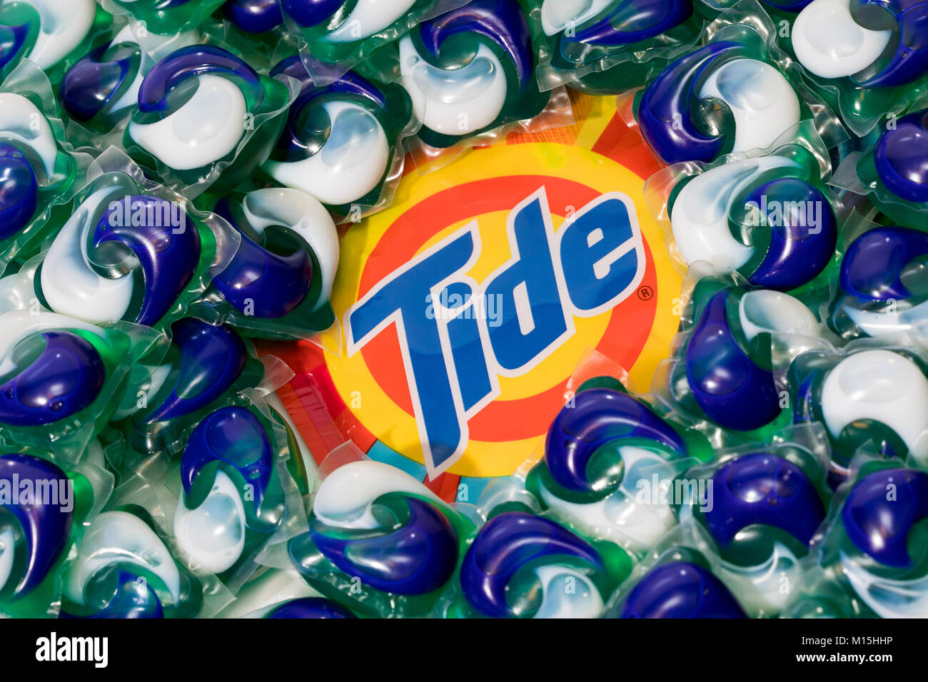 An assortment of Tide laundry detergent pods Stock Photo Alamy