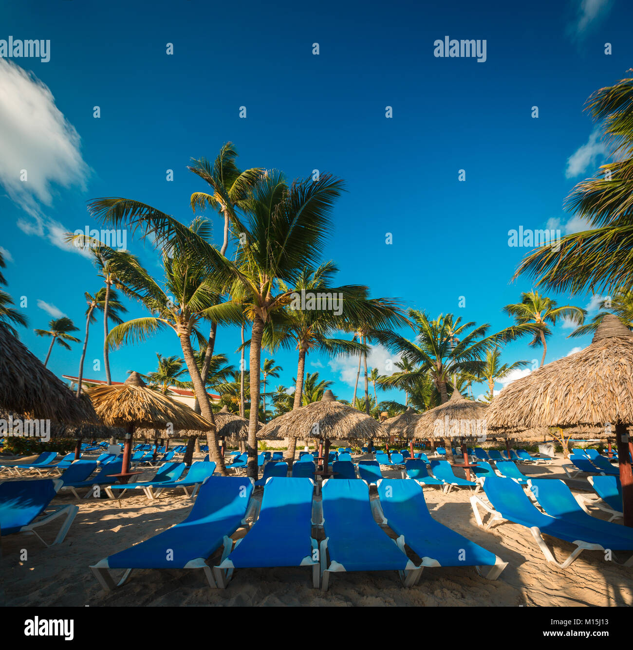 Tropical Beach Resort in Punta Cana, Dominican Republic. Stock Photo