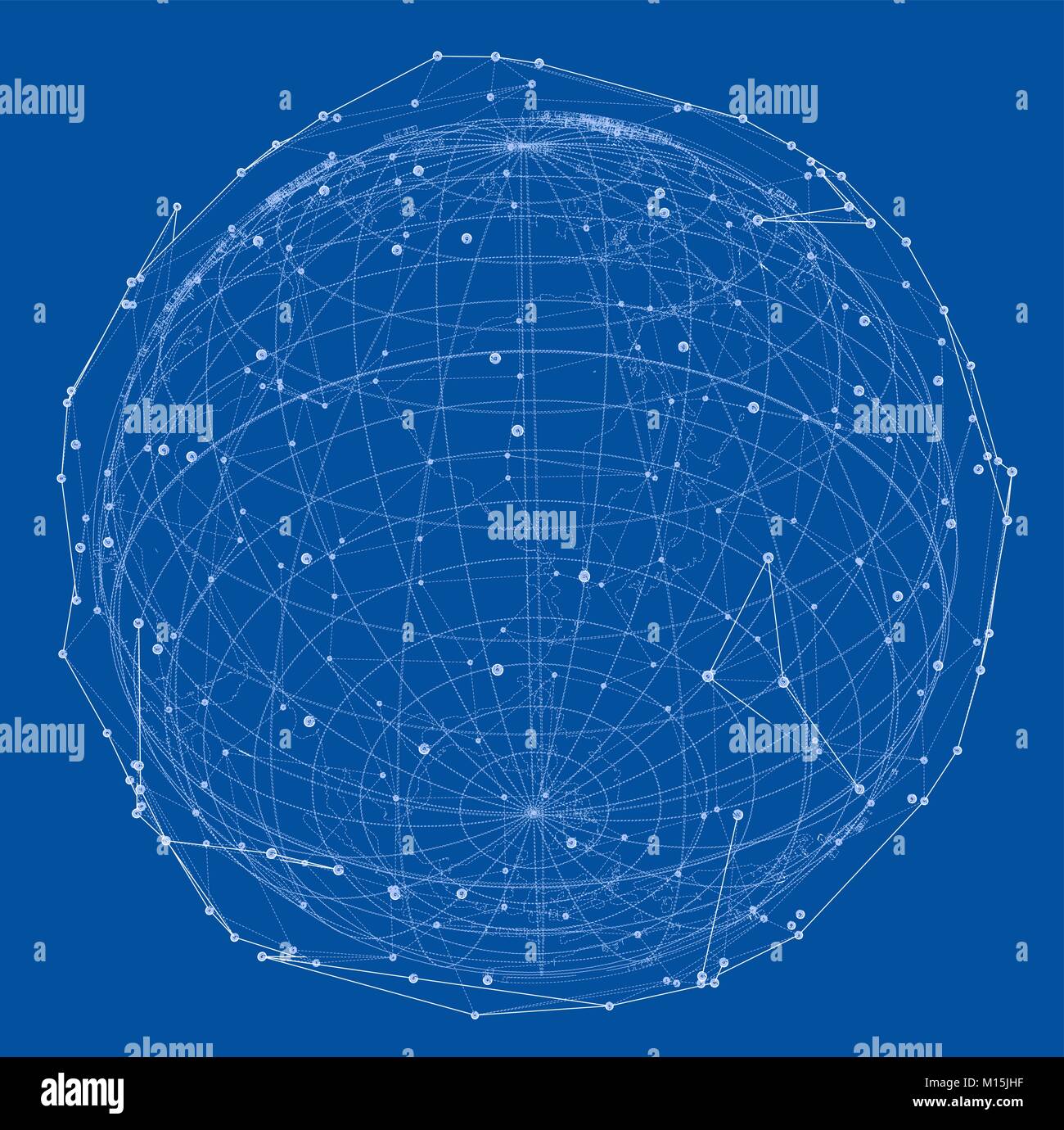 Close up of Earth and network lines on top of it Stock Vector Image ...