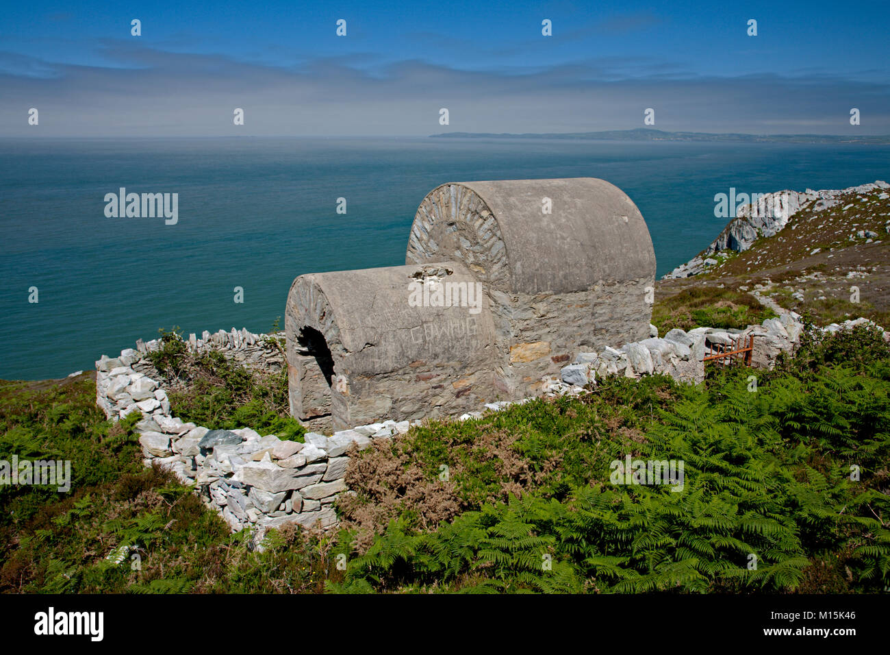 Old explosives bunker used in the construction of the Holyhead breakwater on Holyhead Mountain, Anglesey Stock Photo