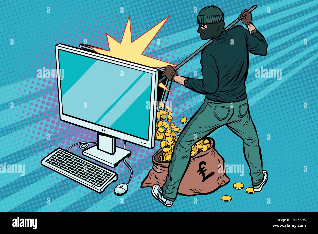 Online hacker steals pound money from computer Stock Vector Image & Art -  Alamy