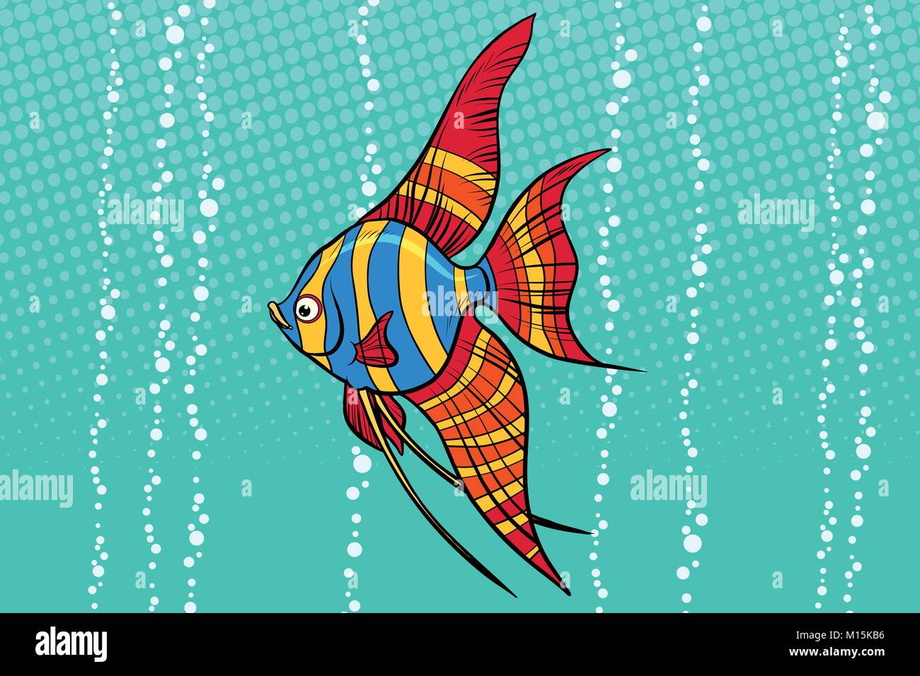 Freshwater angelfish aquarium fish Stock Vector