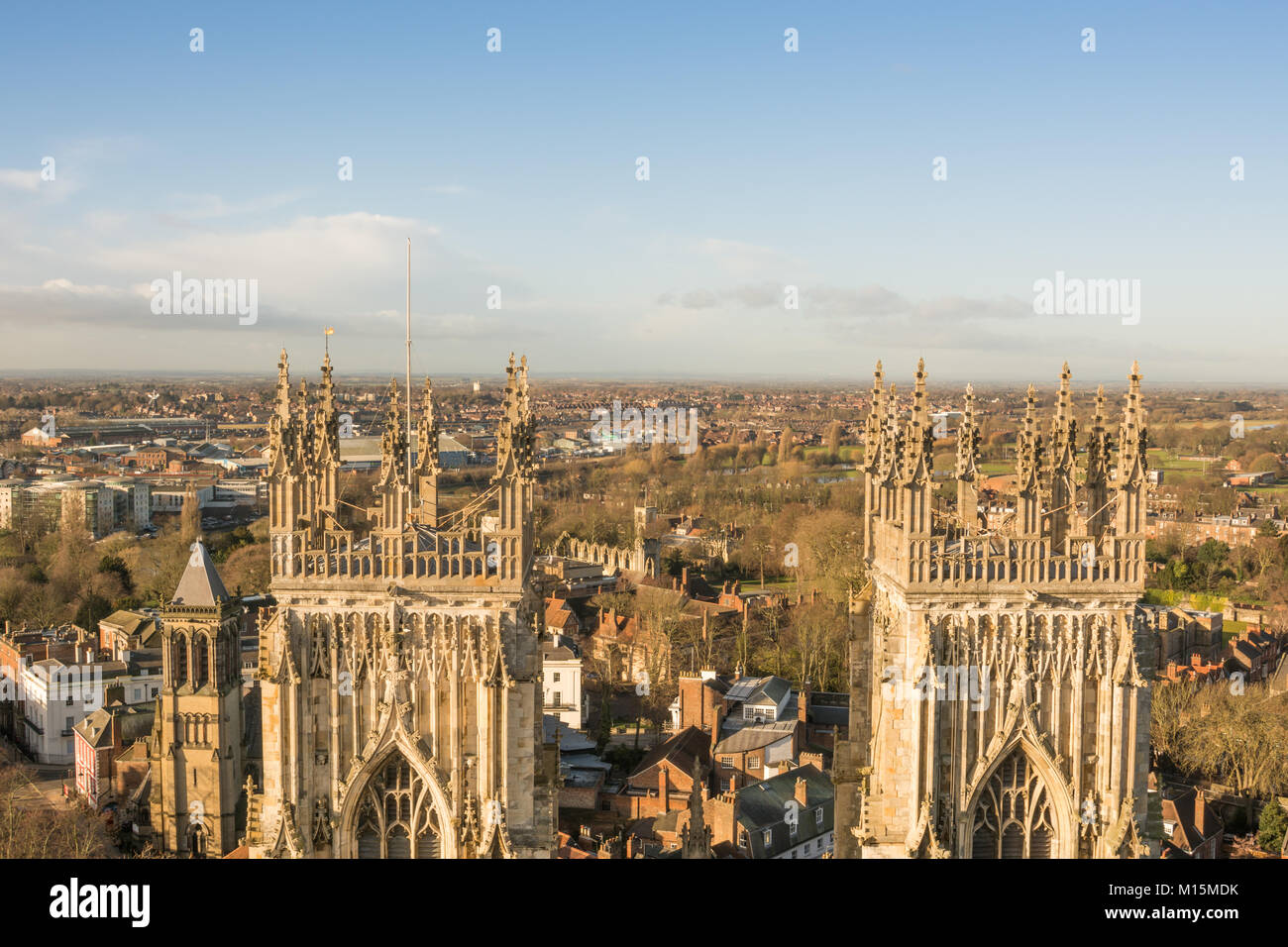 York Minster towers and view of York Stock Photo