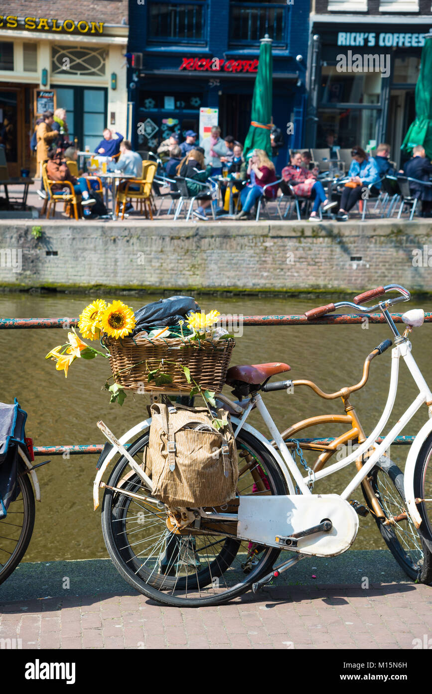 Amsterdam canal bike flowers hires stock photography and images Alamy