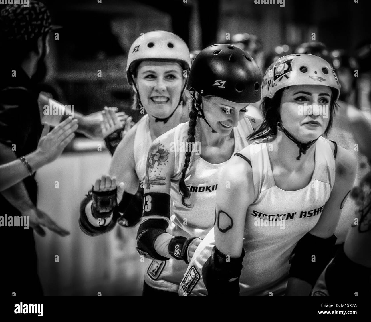 Roller derby action in Redding, California Stock Photo Alamy
