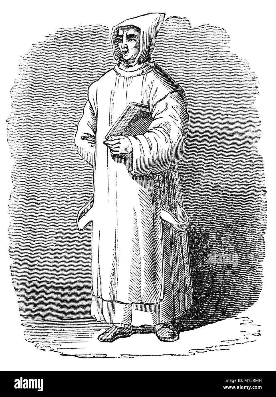 14th Century religious orders in England, a Carthusian Monk. Stock Photo