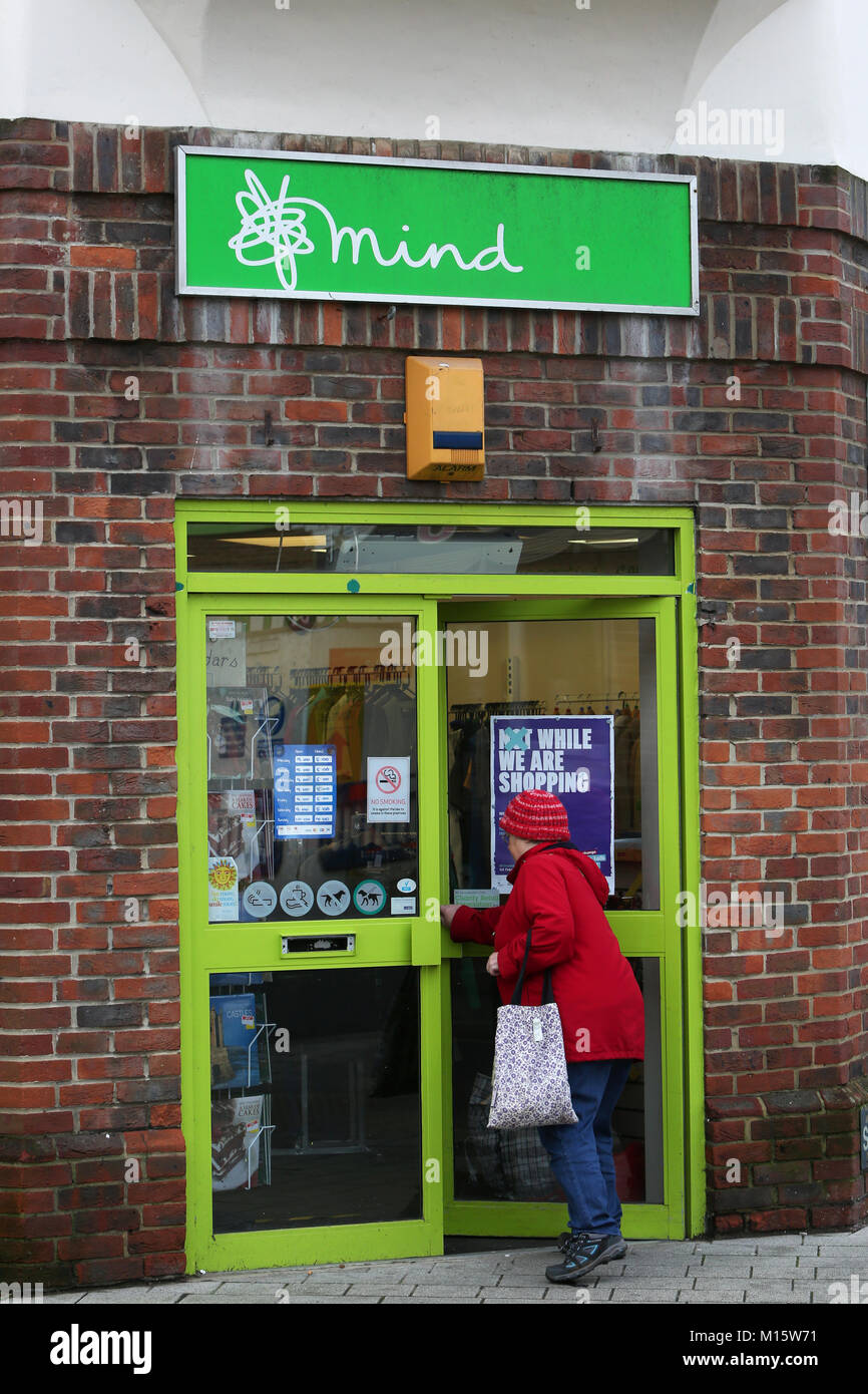 The Mind Charity Shop in Bognor Regis, West Sussex, UK. Stock Photo