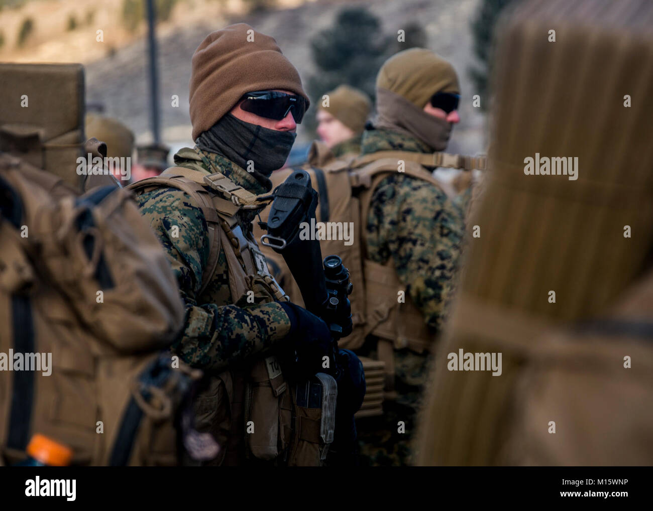 U.S. Marine Corps Pfc. Michael T. Merrell, a low altitude air defense