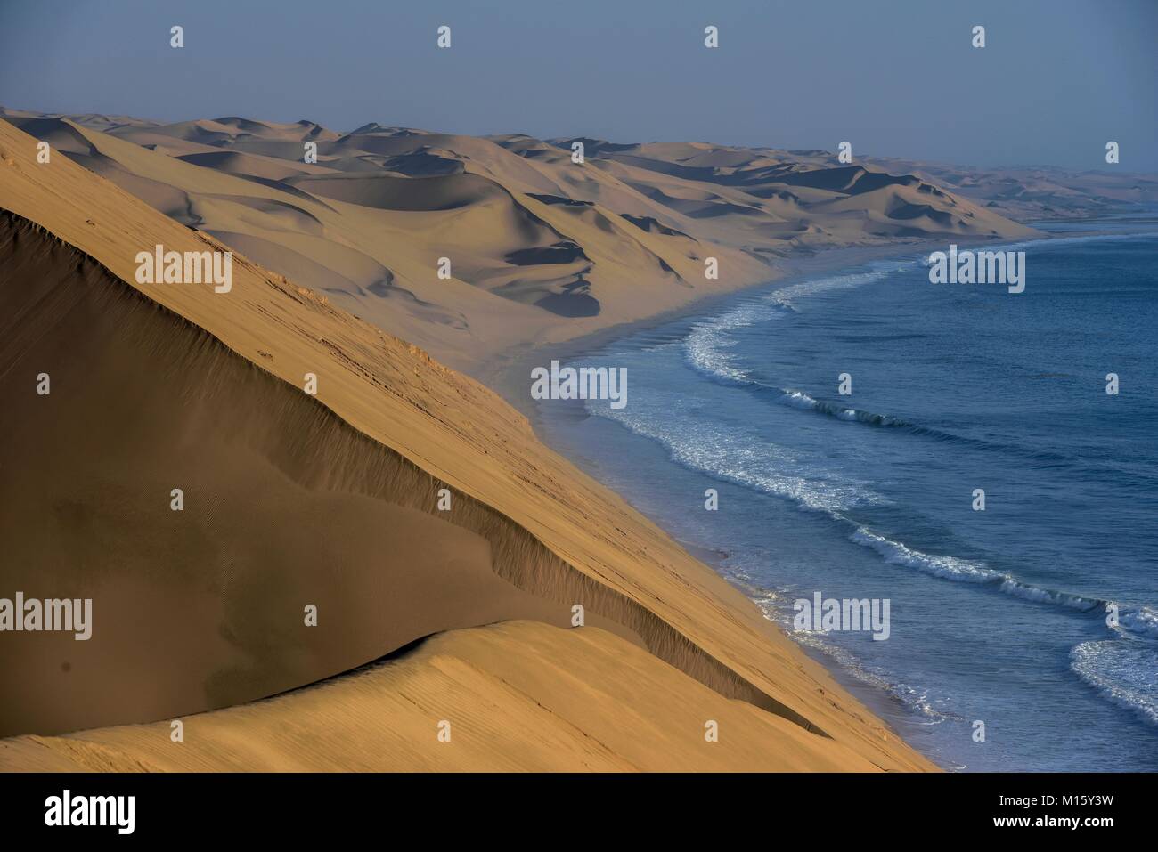 Sand dunes on the Atlantic coast near Lange Wand,Namib-Naukluft-Park,Namibia Stock Photo