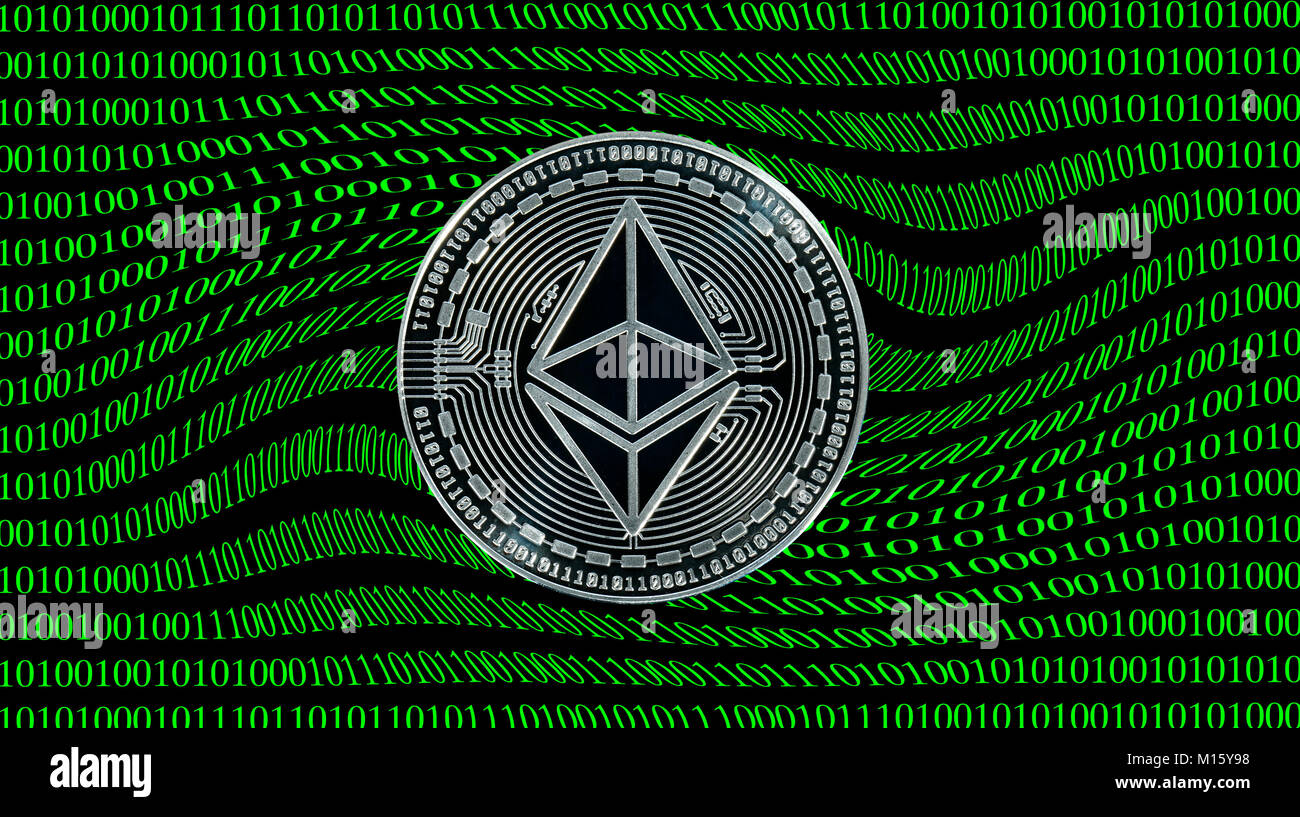 Silver Binary Code Symbol image cryptocurrency,digital currency,silver coin Ethereum ...