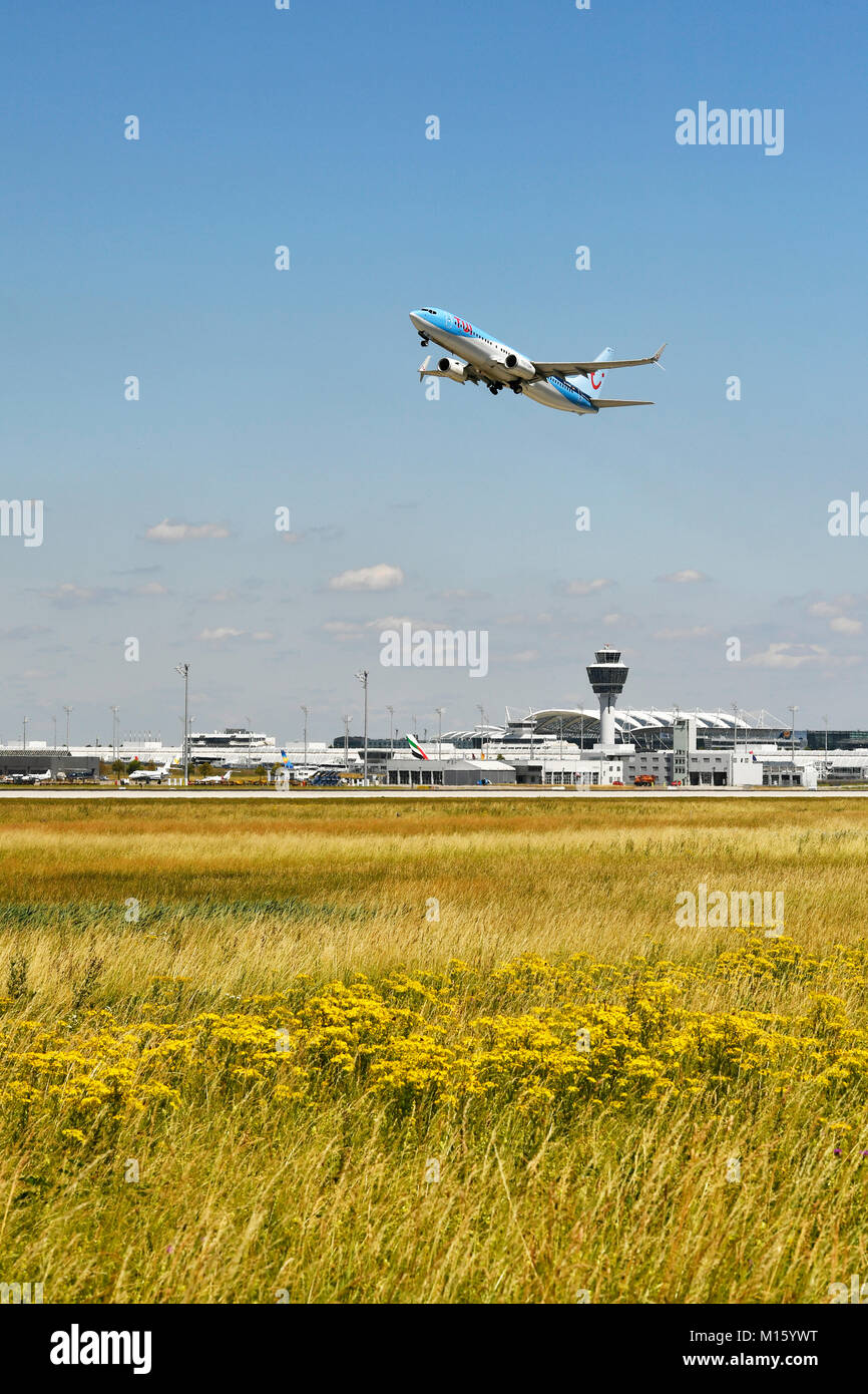 TUI,Boeing,B737-800,takeoff,Munich Airport,Upper Bavaria,Germany Stock  Photo - Alamy