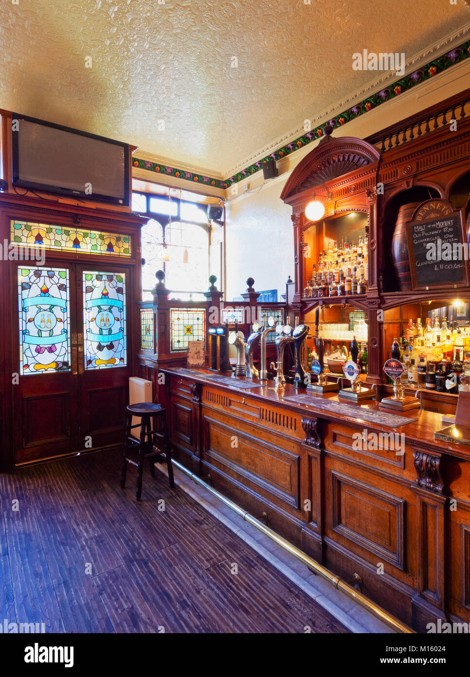 Bennets Bar,interior,Edinburgh,Lothian,Scotland,United Kingdom Stock Photo