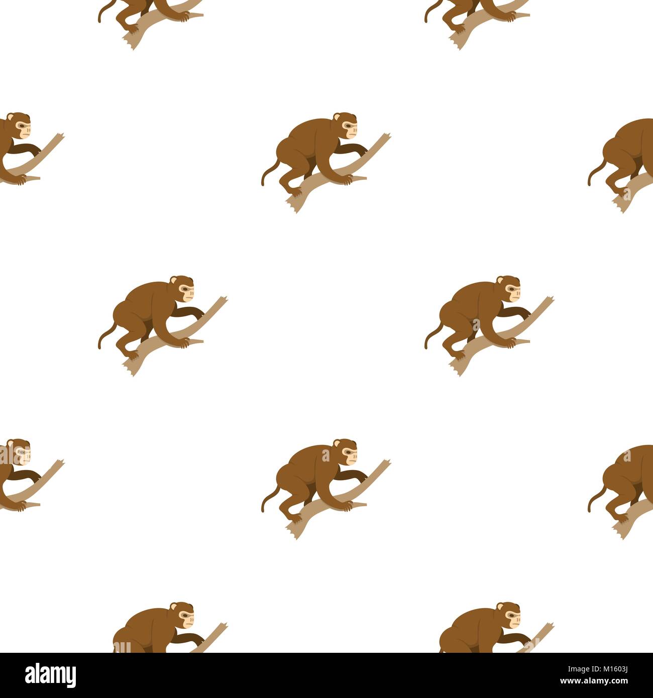 Monkey sitting on a branch pattern seamless Stock Vector Image & Art ...