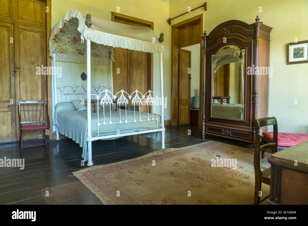 Bedrooms of the historical colonial villa Eureka House,Maison Eureka,Moka,Mauritius Stock Photo