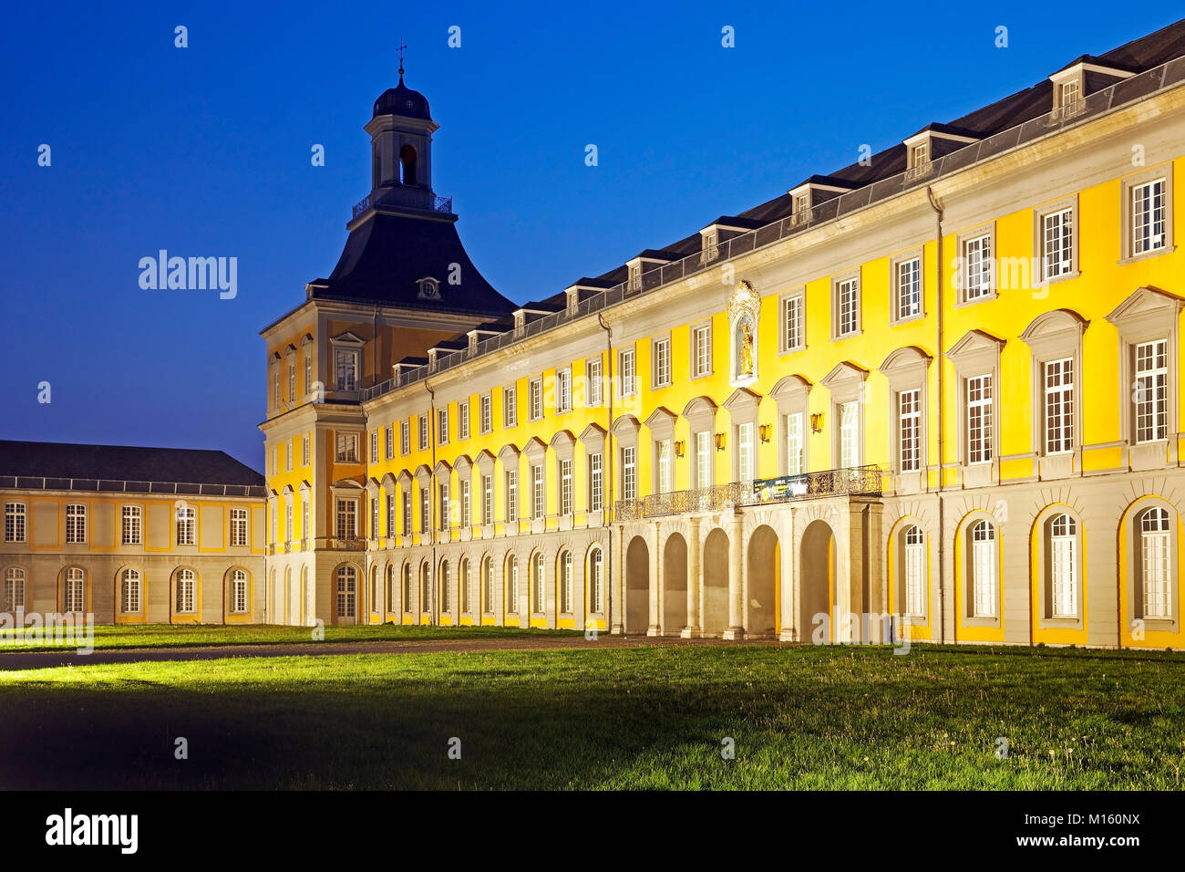 Former Electoral Palace and present main university building at dusk,Bonn,North Rhine-Westphalia,Germany Stock Photo
