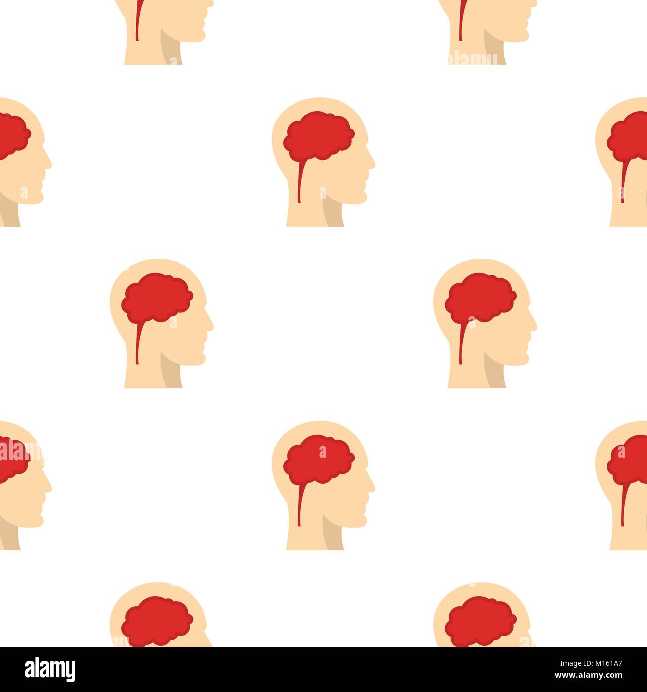 Man head silhouette with brain inside pattern Stock Vector Image & Art ...