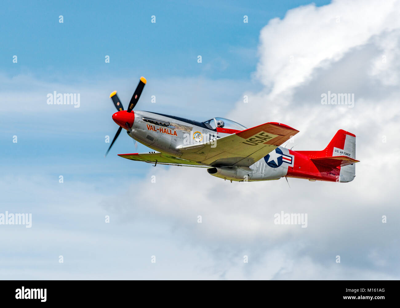 P-51 Mustang at an airshow at the Heritage Flight Museum, Skagit Regional Airport, Burlington, Washington, USA Stock Photo