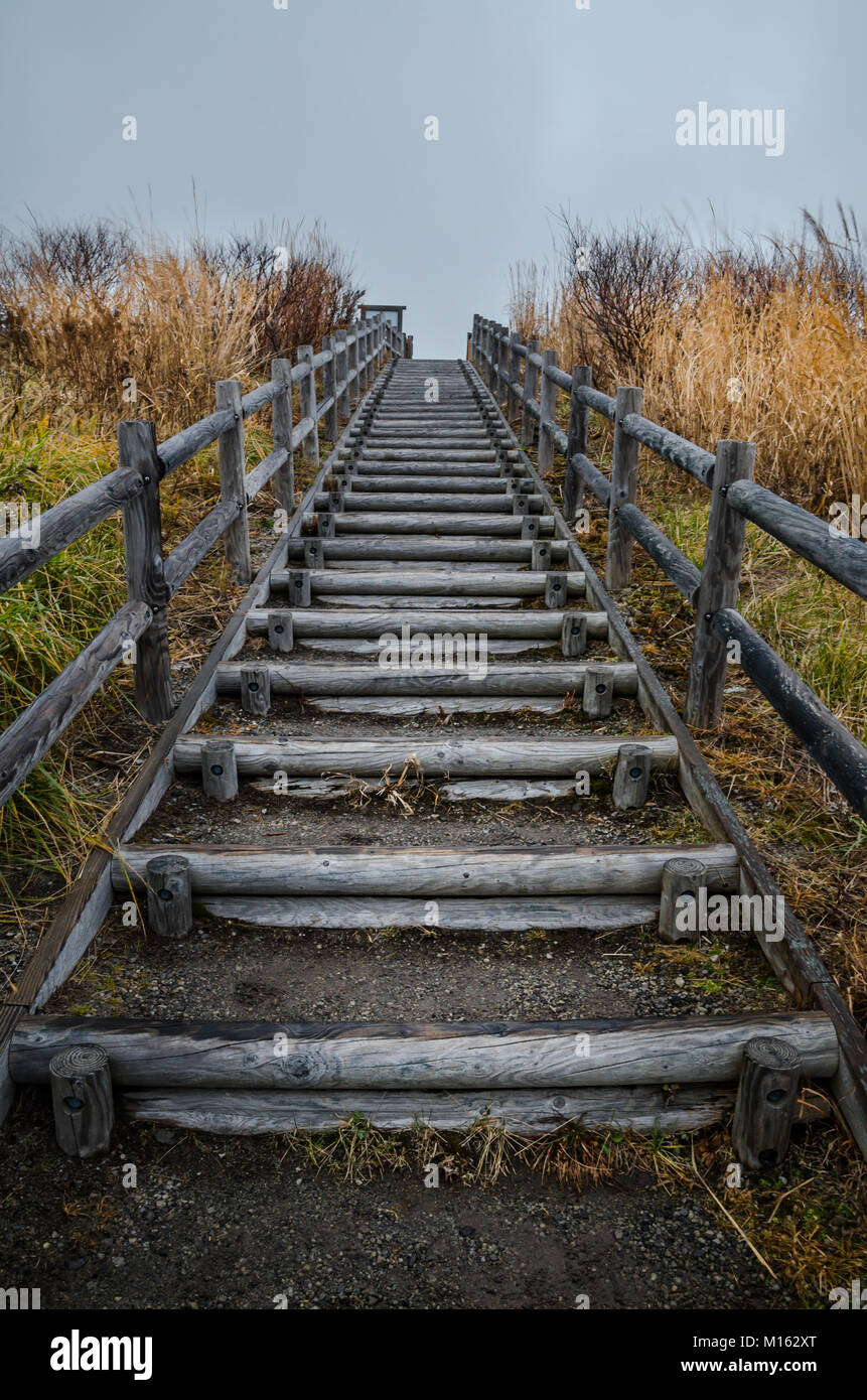 Panoramic view of Mount Usu. Mount Usu is an active stratovolcano in