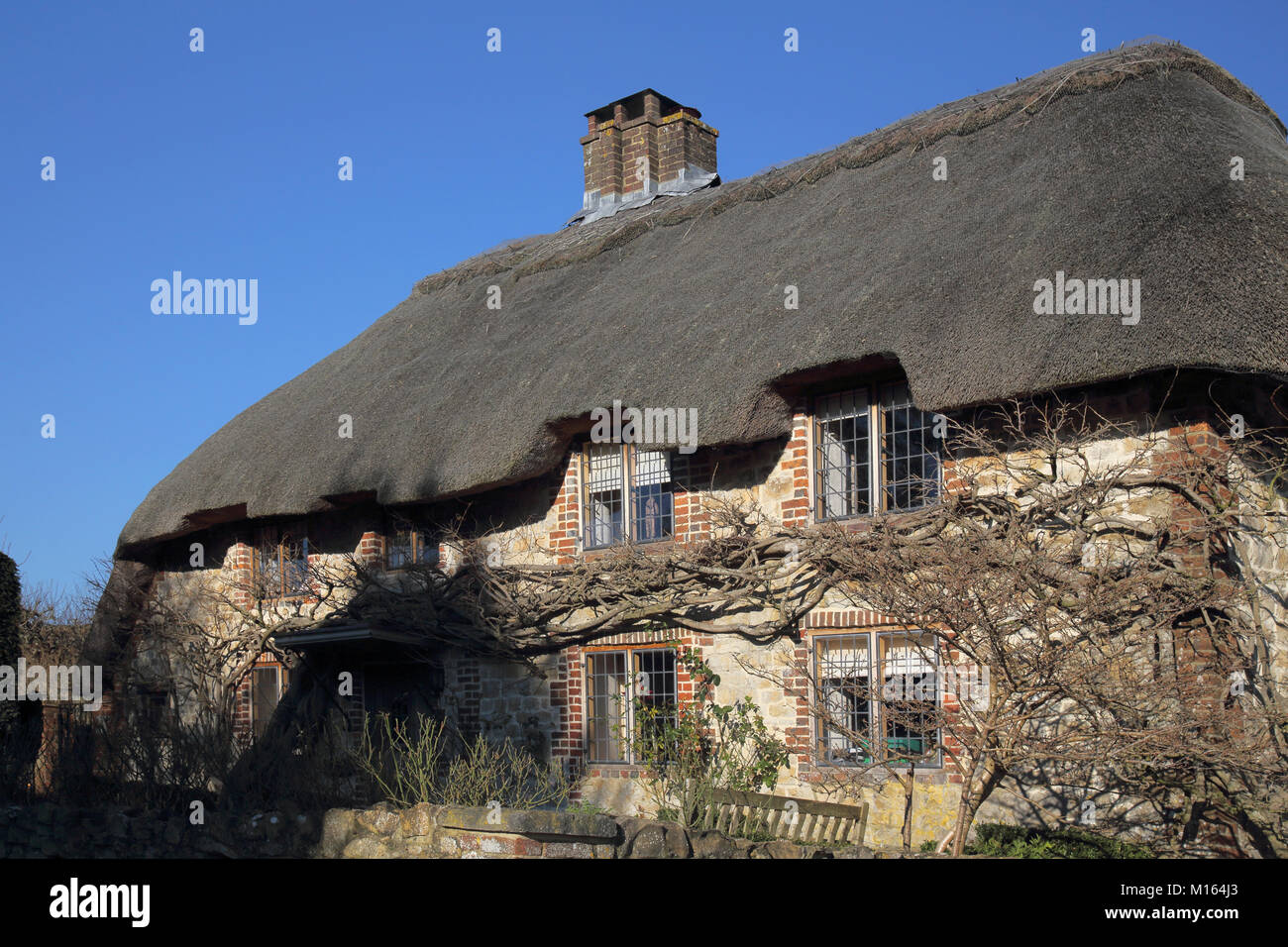 thatched cottage in the west sussex village of amberley Stock Photo Alamy