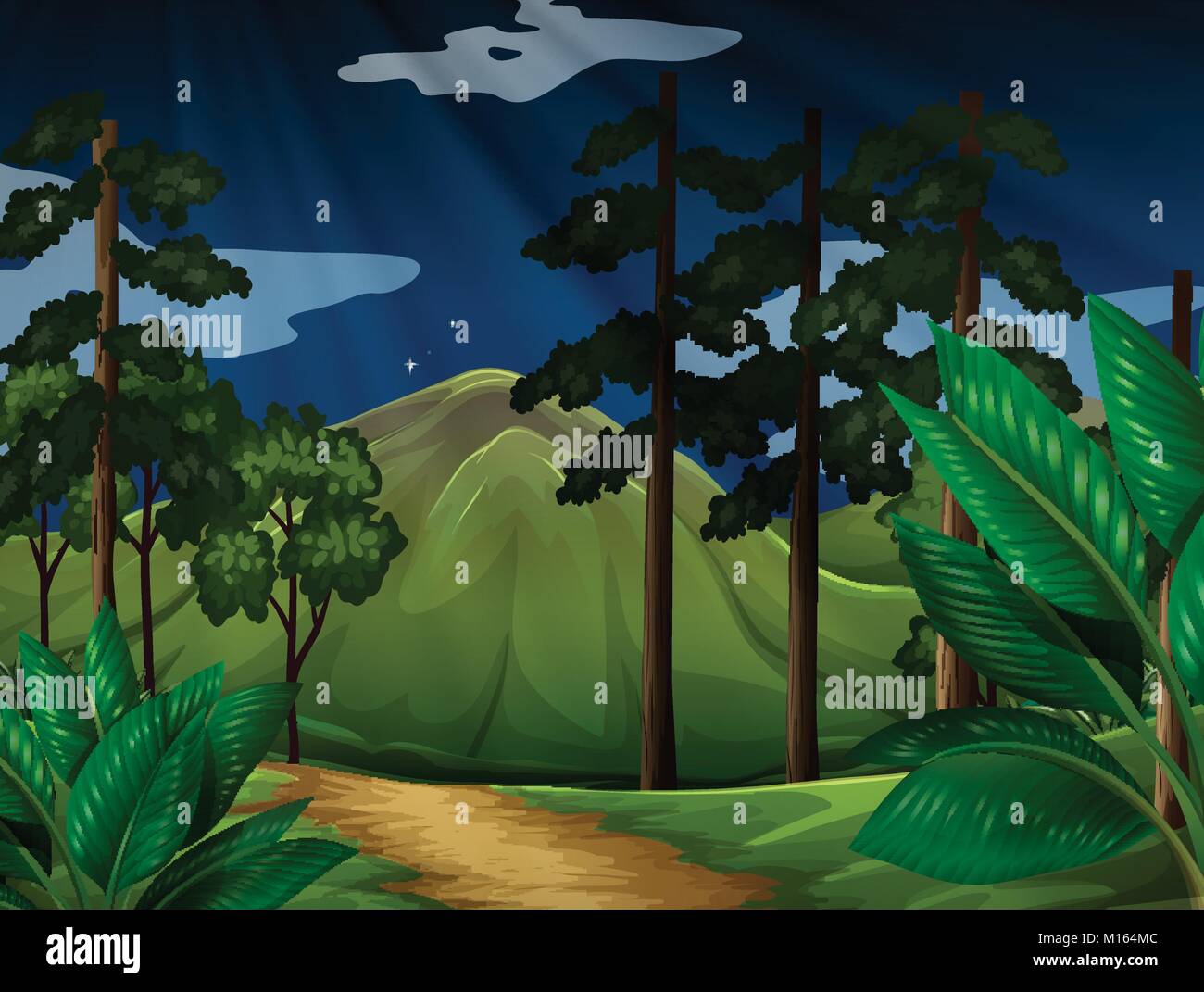 Background scene with trees in the forest illustration Stock Vector ...