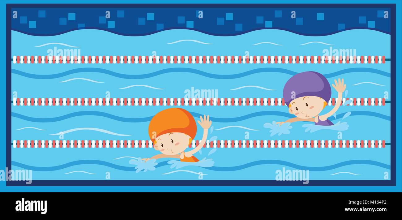 Girls at swimming pool Stock Vector Images - Alamy