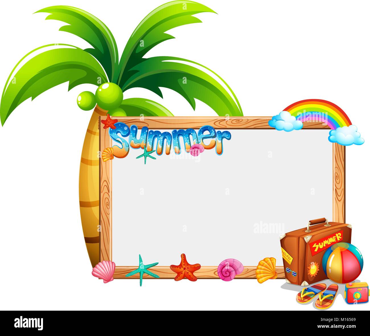 Border Template With Summer Theme Illustration Stock Vector Image Art Alamy