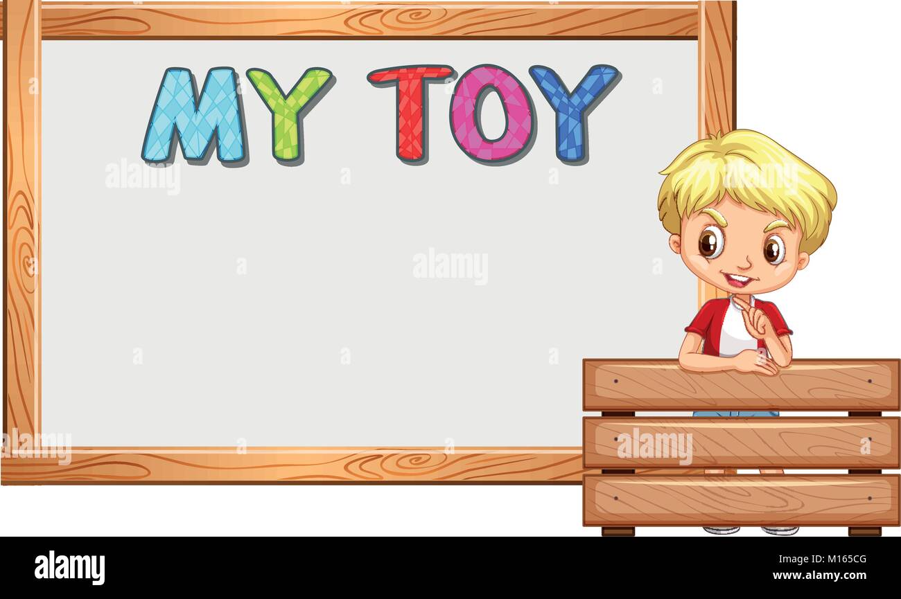 Border template with happy boy illustration Stock Vector Image & Art ...