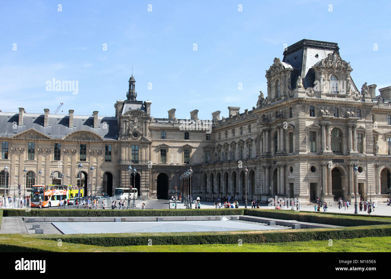 View of the Richelieu Wing of the Louvre Palace, Paris, France. Stock Photo
