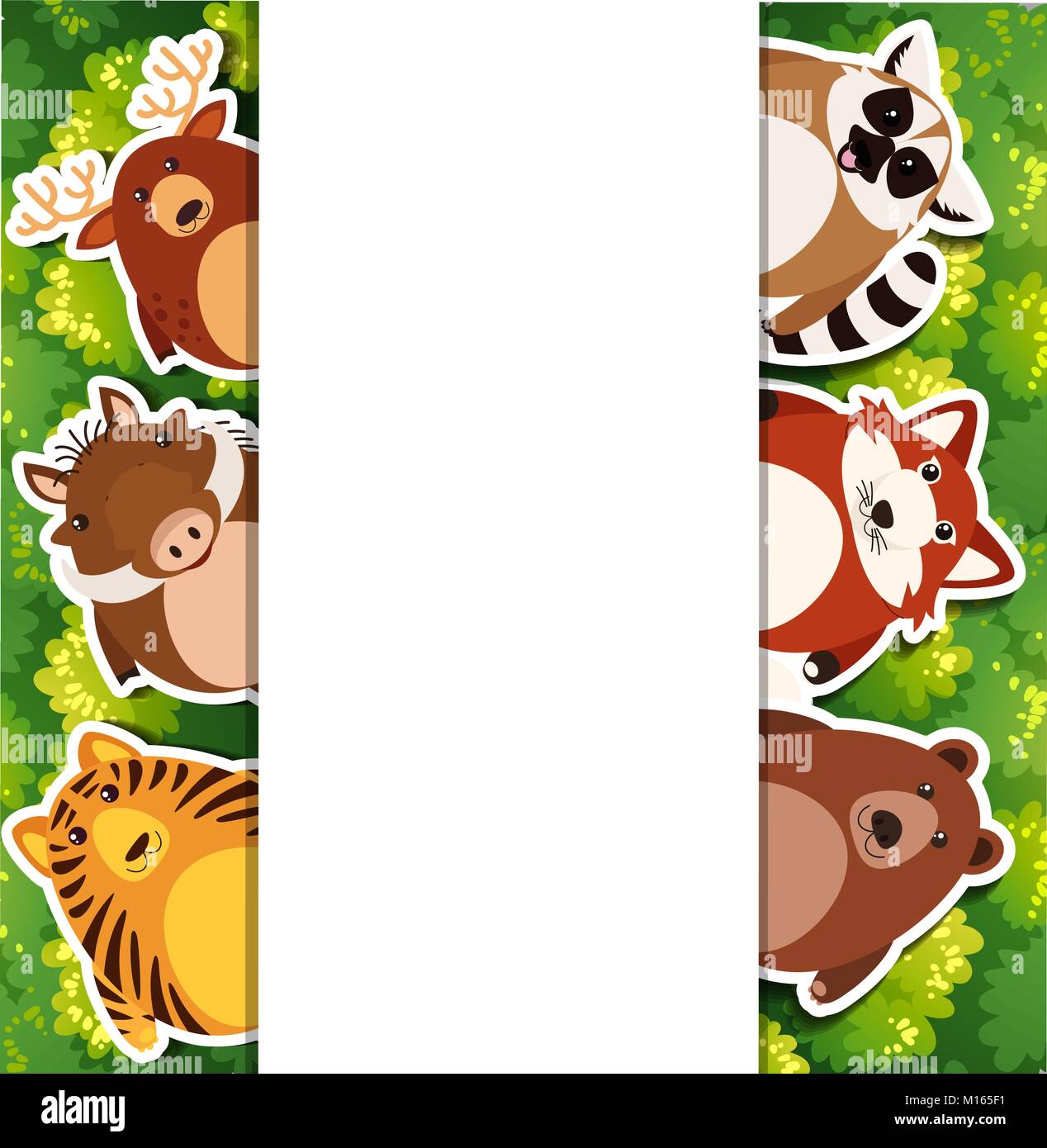Banner template with cute animals illustration Stock Vector Image & Art ...