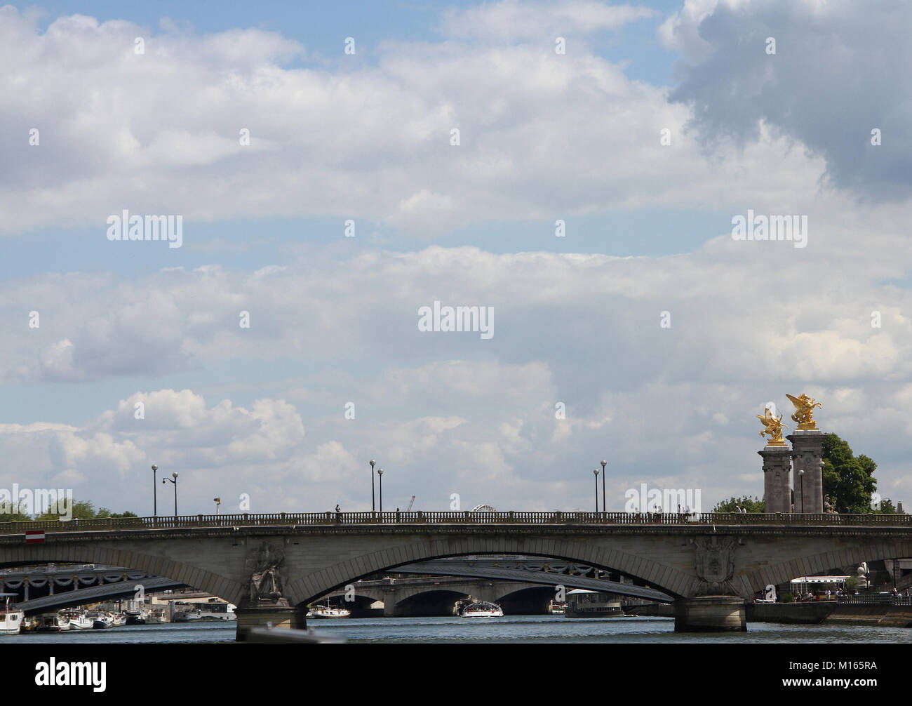 The Pont des Invalides, lowest bridge traversing the Seine River with ...