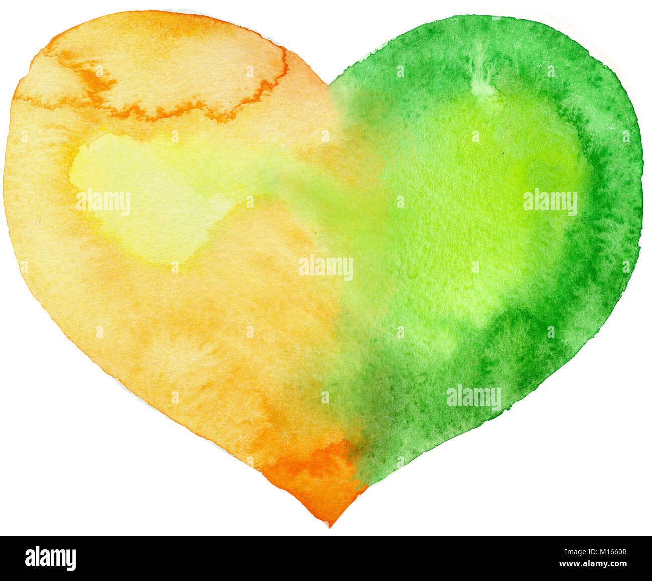 watercolor heart with light and shade, painted by hand Stock Photo Alamy