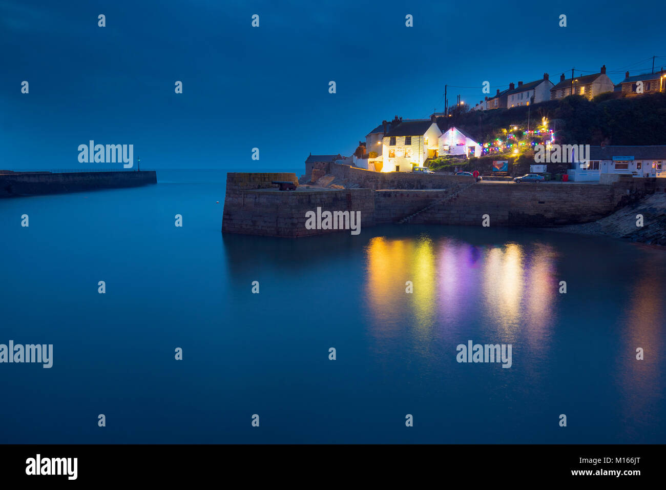 Porthleven at Night; Cornwall; UK Stock Photo Alamy